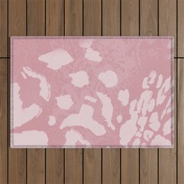 Soft Pink Cheetah Pop - Abstract Textile Animal Print Outdoor Rug