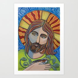 Jesus and Sparrow Art Print