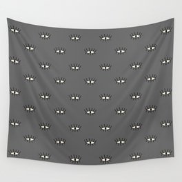Grey modern eyes pattern Wall Tapestry