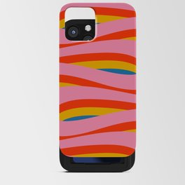 Pop Swirl Wavy Abstract Line Pattern in Colorful Bright Pink Orange Mustard Blue iPhone Card Case