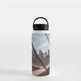 Brooklyn Bridge on a Winter Day Water Bottle