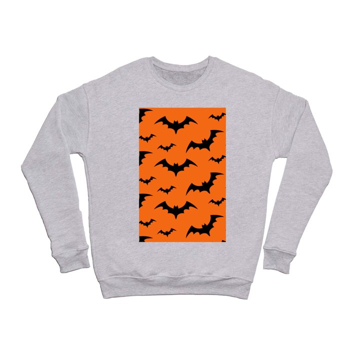 Halloween Bats Orange & Black Crewneck Sweatshirt