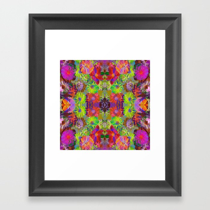 pink and yellow Framed Art Print