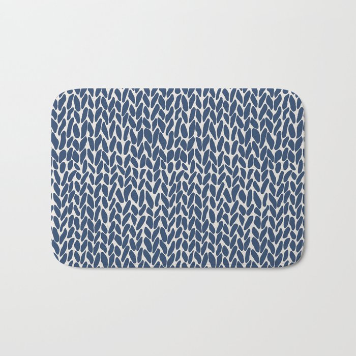 Hand Knit Navy Bath Mat