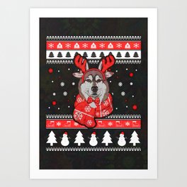 Husky.Ugly.Christmas.4872819 Art Print