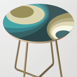 Colorful retro circles design 4 Side Table