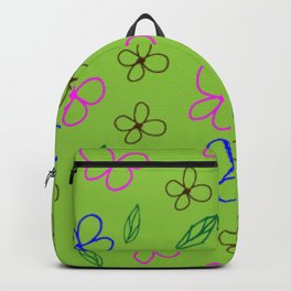 Whimsical Flowers and Leaves Backpack