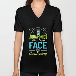 Aquaponic Fish Tank System Farmer Gardening V Neck T Shirt