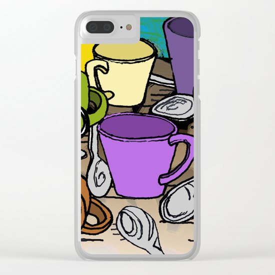 Cups and Spoons Clear iPhone Case