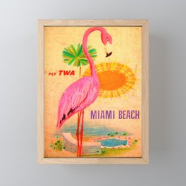 " USA: 2022/today Florida - Miami Beach summer travel ... Framed Mini Art Print