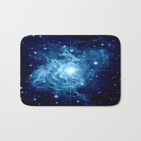 Turquoise Galaxy Star Bath Mat