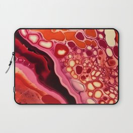 Orange and pink fluid abstract painting Laptop Sleeve