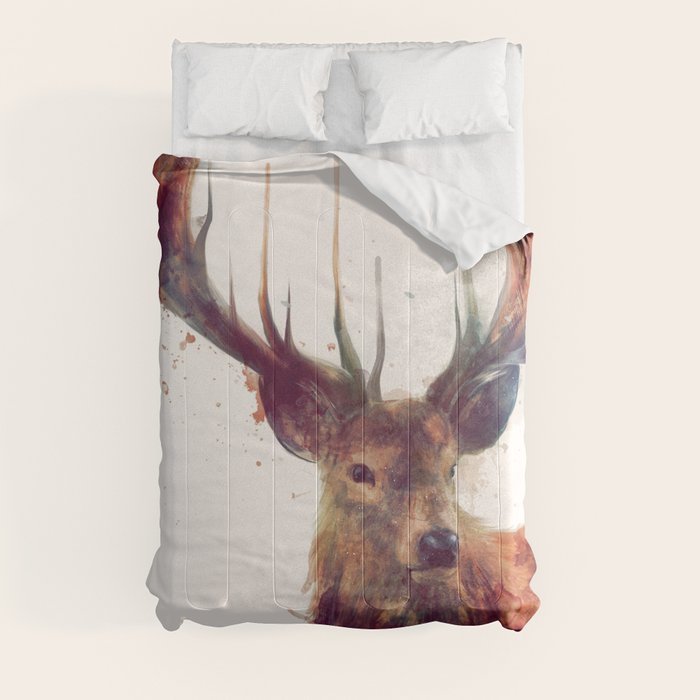 Red Deer // Stag Comforter by Amy Hamilton Society6