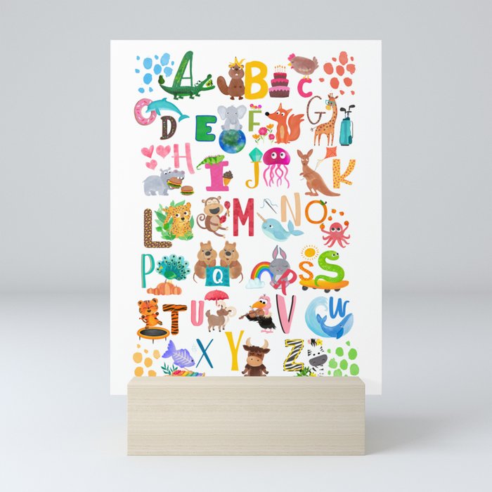 Animal Alphabet Mini Art Print