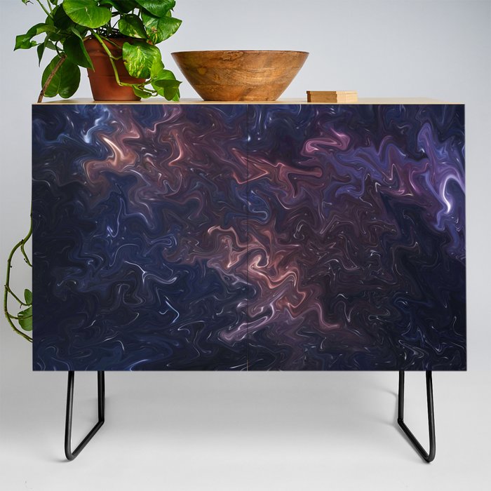 Colorful Abstract Galaxy Art Credenza