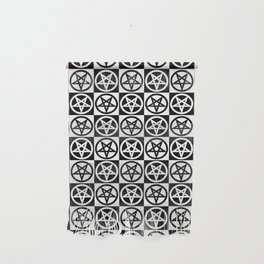 Pentagrams Pattern--Black & White Wall Hanging