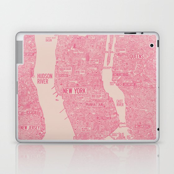 New York map Laptop & iPad Skin