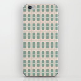 80s Mid Century Rectangles Sage Green iPhone Skin