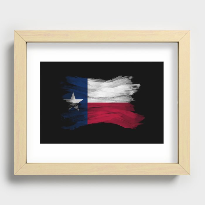 Texas state flag brush stroke, Texas flag background Recessed Framed Print
