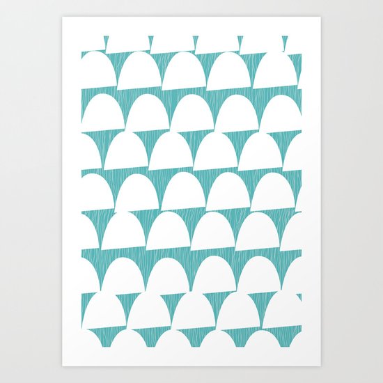 Shroom reverse aqua Art Print