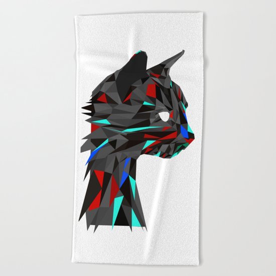 Focused Cat Beach Towel