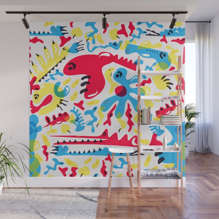 Kid Zoo Doodle Wall Mural By Hannyhoney Society6 Kid Zoo Doodle Wall Mural