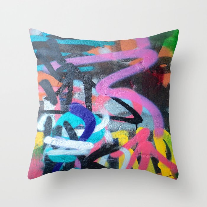 Street Art Graffiti Photography by Dominic Joyce Throw Pillow