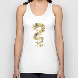 Chinese Dragon – Gold Unisex Tank Top