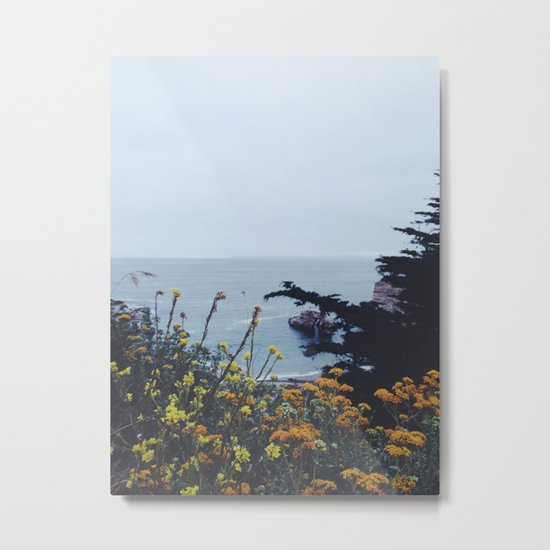 Floral Coast at Dusk Metal Print