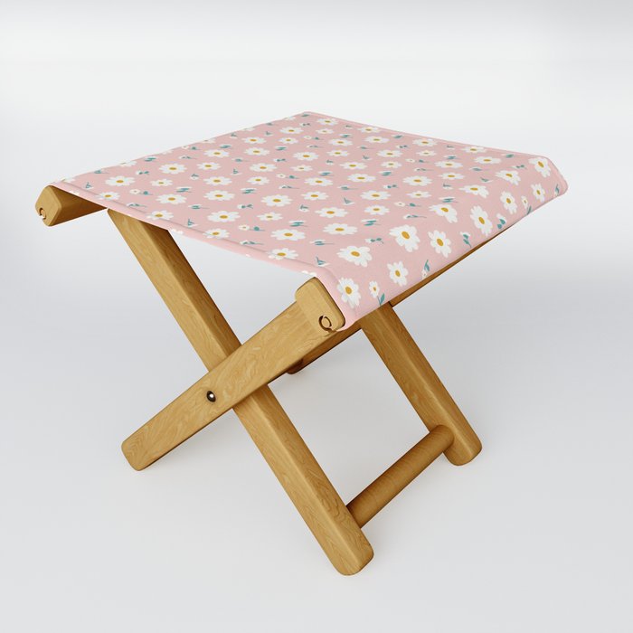 Daisies light pink Folding Stool