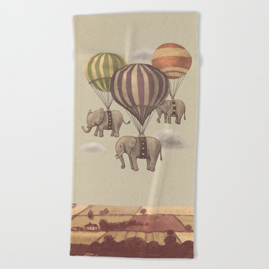 Flight of the Elephants Beach Towel