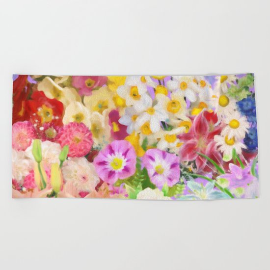 Flower Arrangement Beach Towel