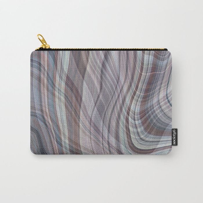 DOBBIN wavy lines plaid pattern in pale plum blue brown home decor Carry-All Pouch