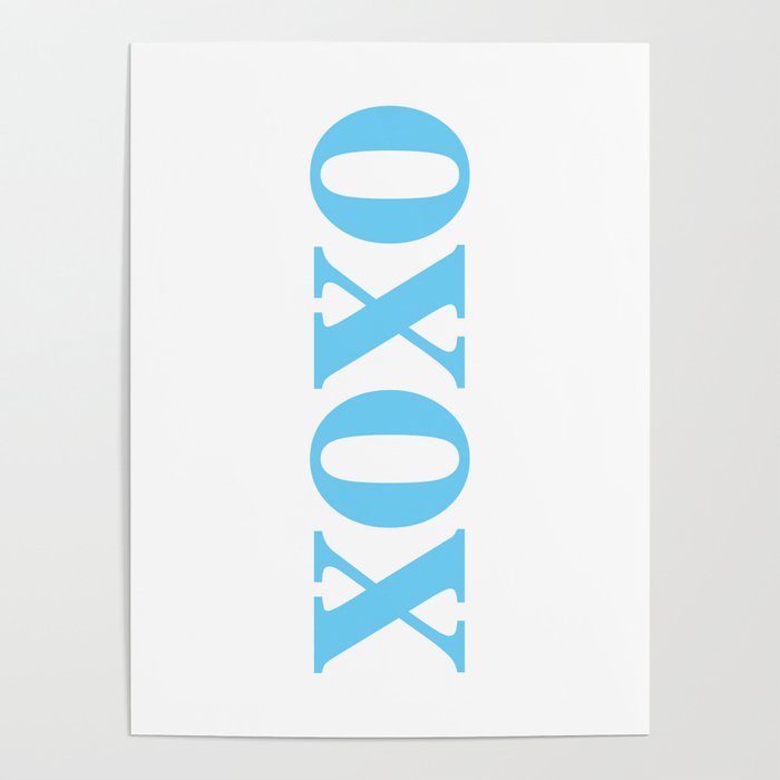 Light Blue XOXO Poster