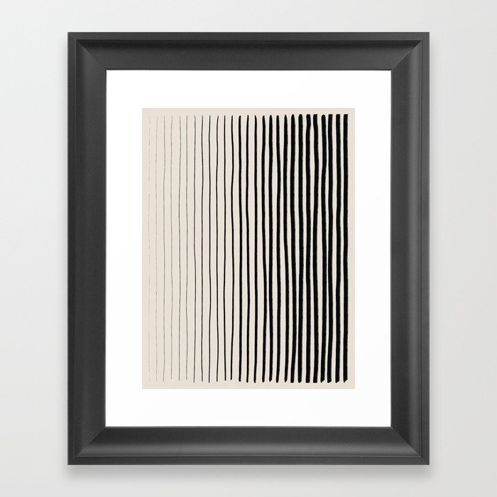 Black Vertical Lines Framed Art Print