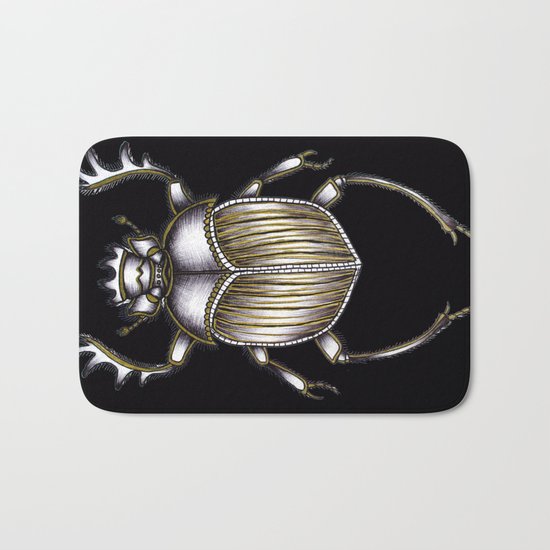Scarab's Curse in Black Bath Mat