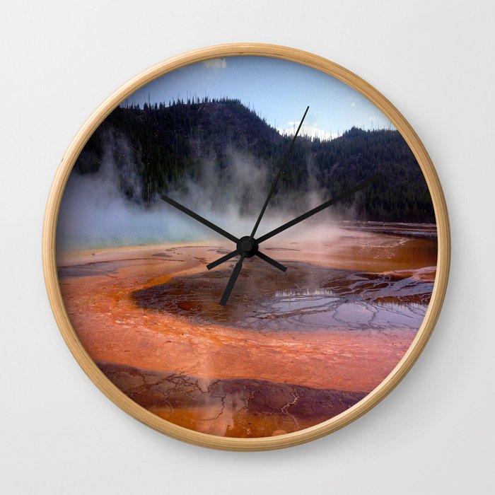 Yellowstone, Grand prismatic spring Wall Clock