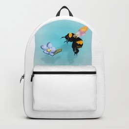 Honey Bee Floating Along with Forget Me Not Backpack | Bees, Beesknees, Flower, Digitalart, Forgetmenot, Painting, Digital, Floral, Bee, Honey 