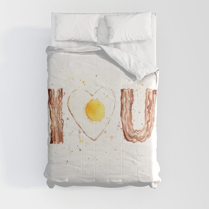 Bacon and Egg Love Valentines Day Heart Comforter