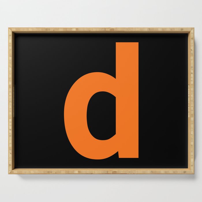 letter D (Orange & Black) Serving Tray