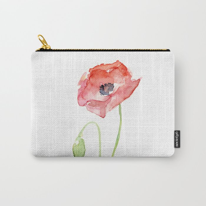Red Poppy Flower Flowers Carry-All Pouch
