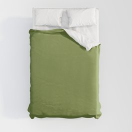 PERIDOT Green pure pastel solid color Duvet Cover