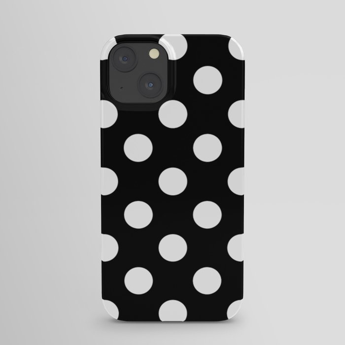 Black - White Polka Dots - Pois Pattern iPhone Case