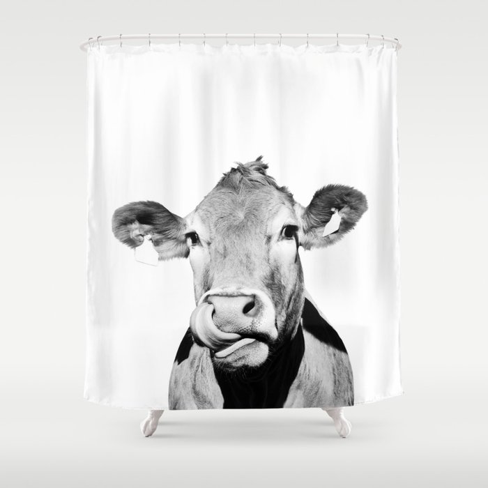Cow Photo Black And White Shower Curtain By Ccartstudio Society6 Cow Photo Black And White Shower Curtain