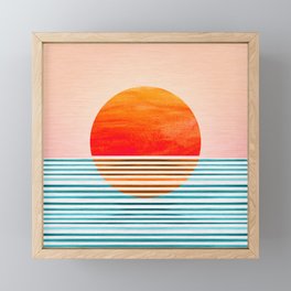 Minimalist Sunset III / Abstract Landscape Framed Mini Art Print
