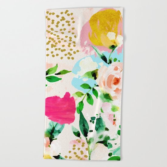 Floral Blush #society6 #decor #buyart Beach Towel