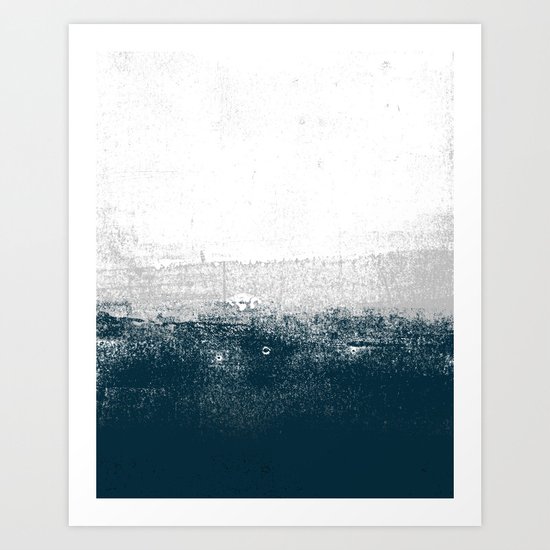 Ocean No. 1 - Minimal ocean sea ombre design Art Print