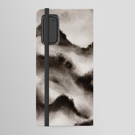 Black and White Wanderlust Foggy Mountains Android Wallet Case