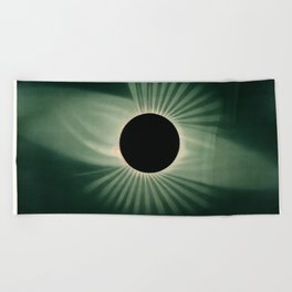 Total eclipse of the sun from the Trouvelot astronomical drawings Beach Towel