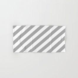 [ Thumbnail: Dark Gray & White Colored Lines Pattern Hand & Bath Towel ]